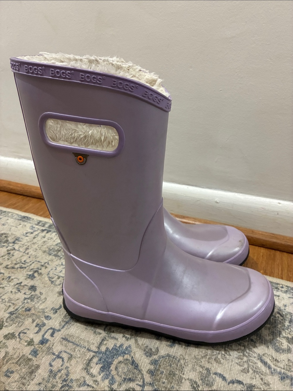 Bogs Kids Lavender Waterproof Insulated Rain Boots - girls size 6